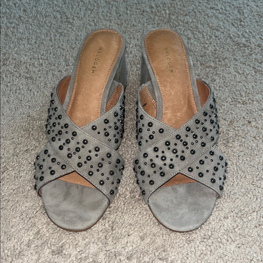 Halogen Gray Studded Heels